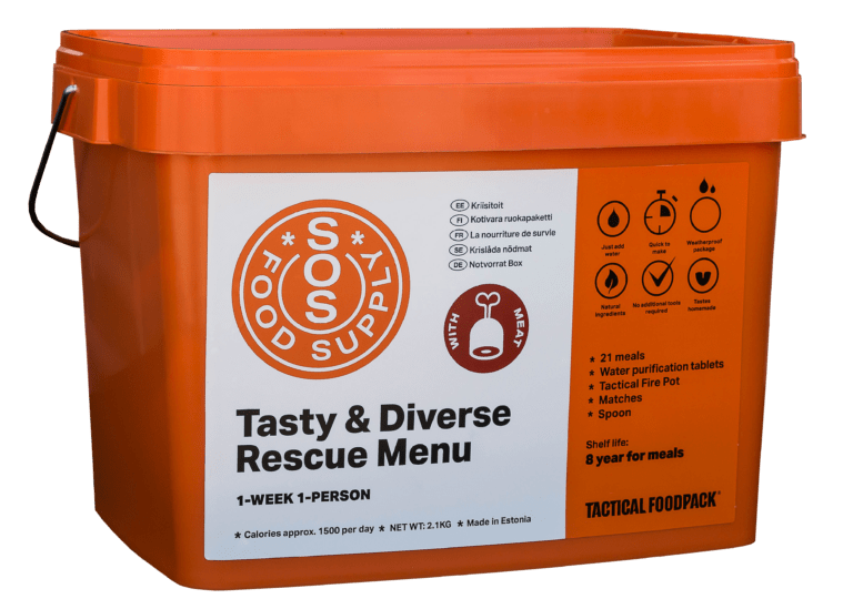 SOS Notvorratsbox mit Fleisch für 1 Woche - 1 Person | Tactical Foodpack