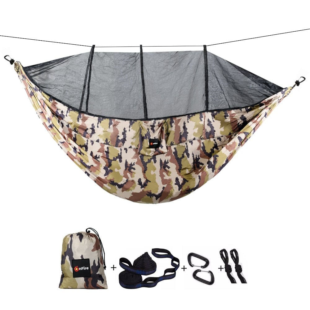 größte hängematte der welt OnFire XXL Extra große Hängematte mit Moskitonetz Camouflage