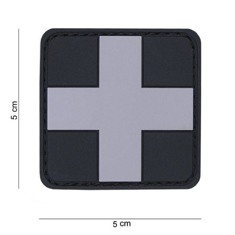 Patch Erste Hilfe Kreuz grau-schwarz