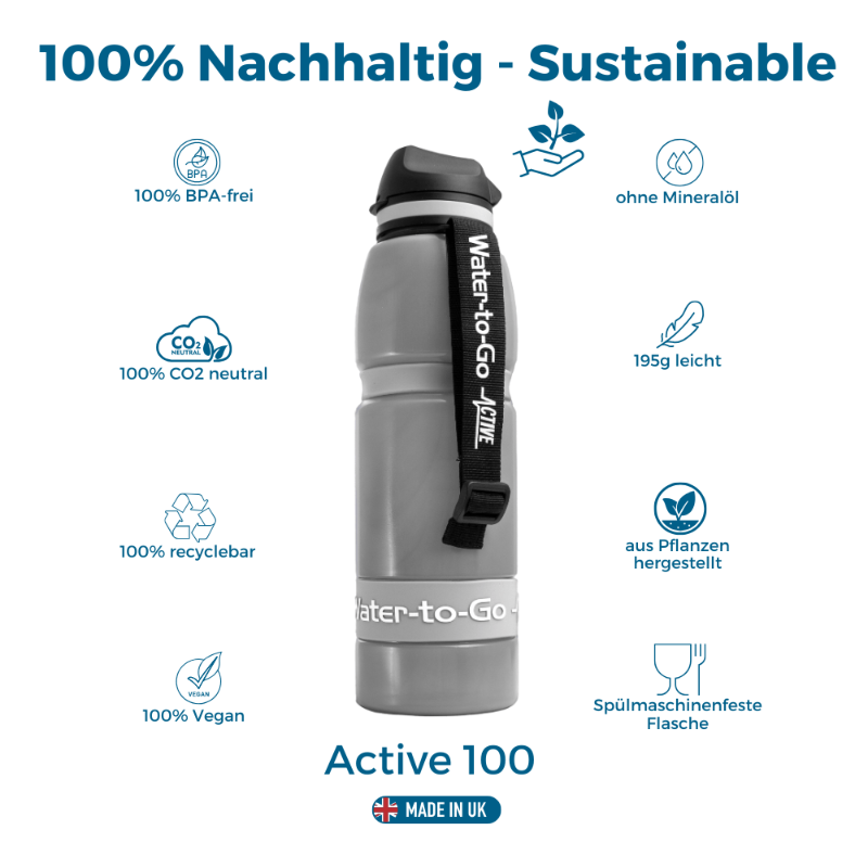 Water to Go Active 100 Trinkflasche 1.0 Liter mit integriertem Wasserfilter