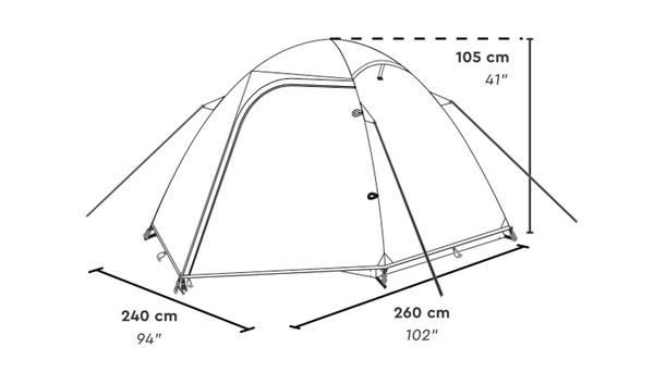 BINODANA 2 Personen Trekking Kuppelzelt