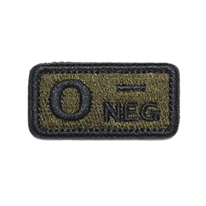 Blutgruppen Patch bestickt oliv/schwarz (5x 2,5 cm)