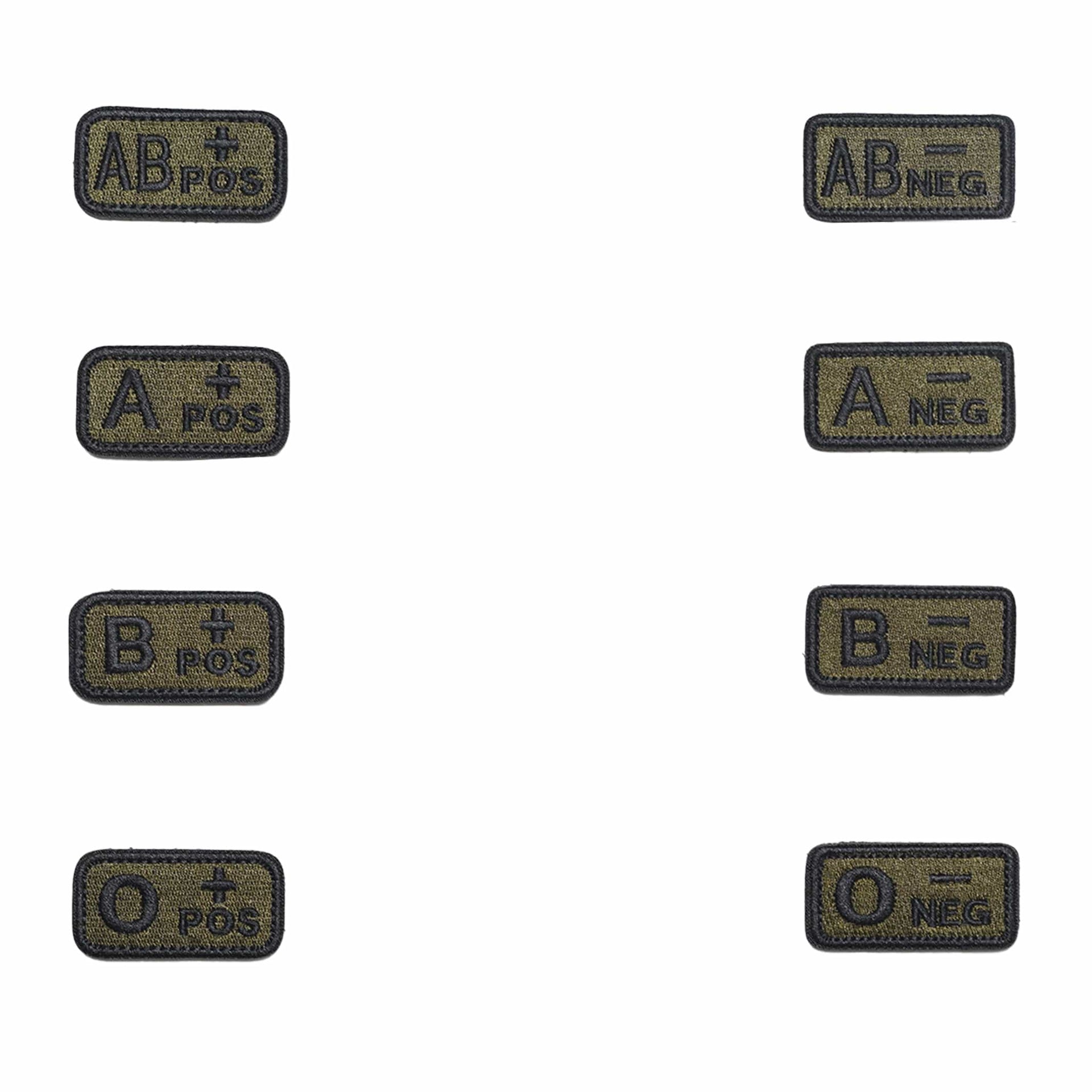 Blutgruppen Patch bestickt oliv/schwarz (5x 2,5 cm) - OnFire Shop