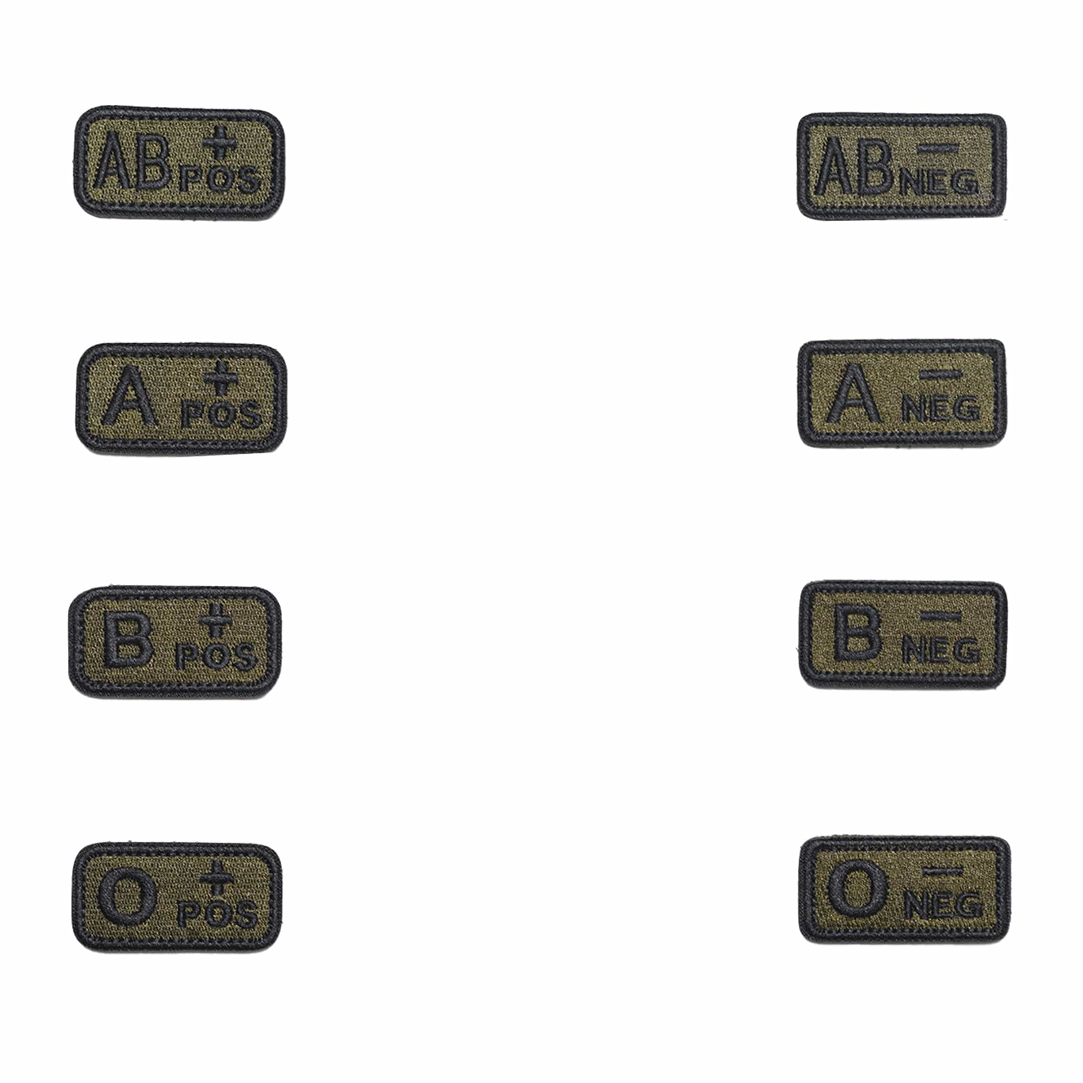 Blutgruppen Patch bestickt oliv/schwarz (5x 2,5 cm)