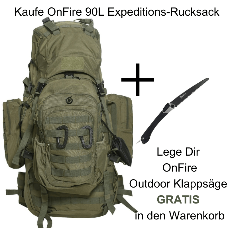 Taktischer Expeditions-Rucksack 90 Liter - inkl. 15 Liter Daypack