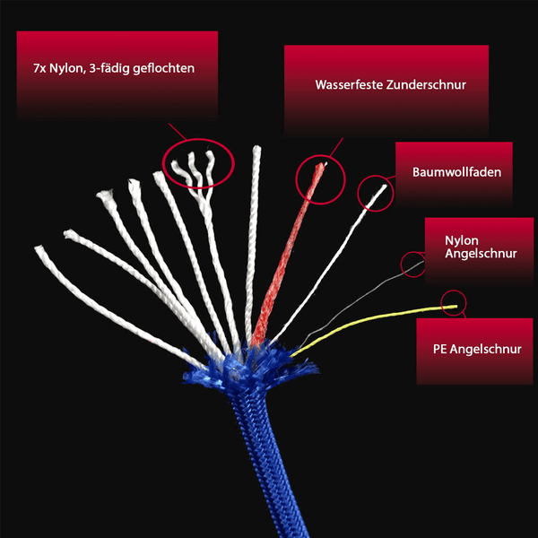 550 Multifunktionales Survival Paracord 7,5 m | OnFire