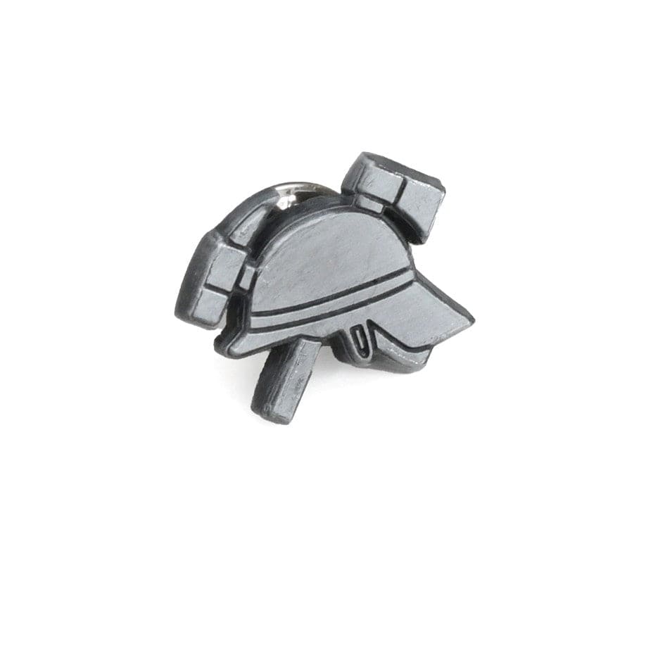 Feuerwehr Helm Ansteckbutton für Cap und Kleidung silber matt