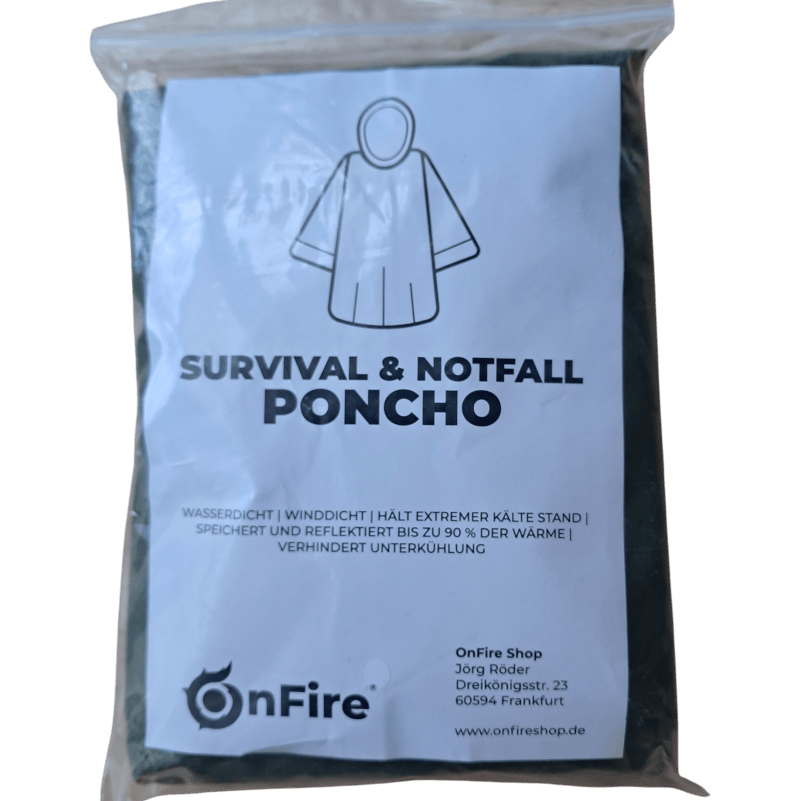 Ultraleichter Survival & Notfall Poncho - OnFire Shop