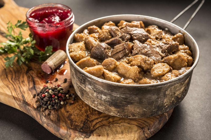 Hirschragout mit Kartoffelklößen 400g tactical meal ready to eat - OnFire Shop