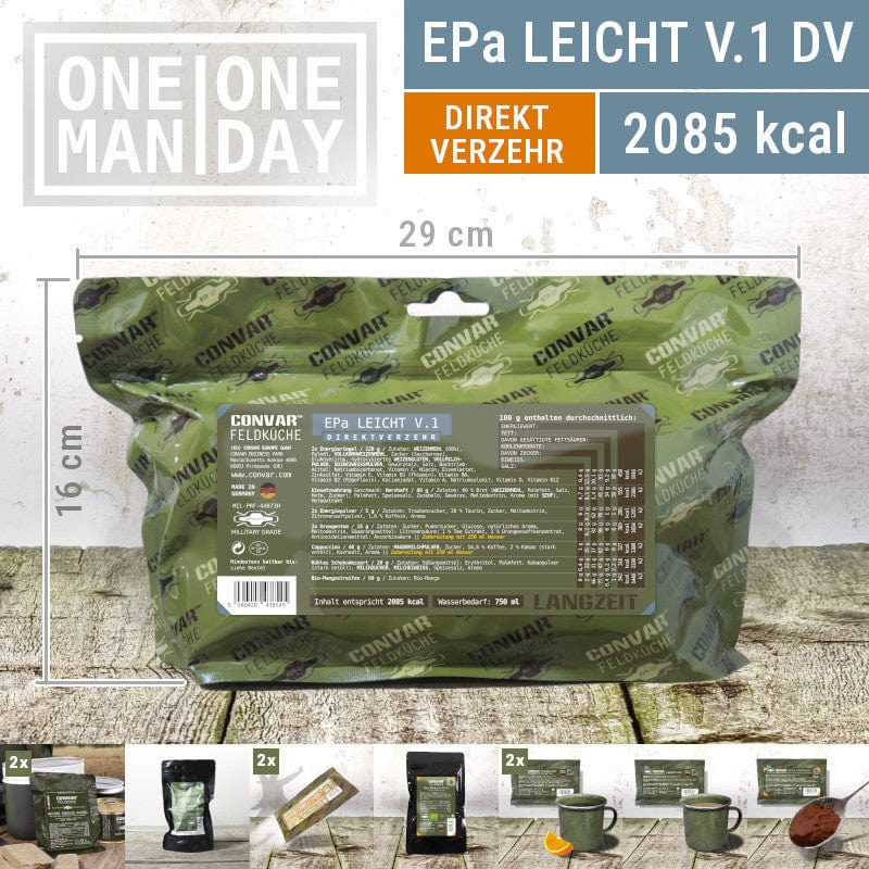 EPa leicht light V.1 DV direktverzehrbar ready-2-eat ONE MAN ONE DAY  | CONVAR Feldküche