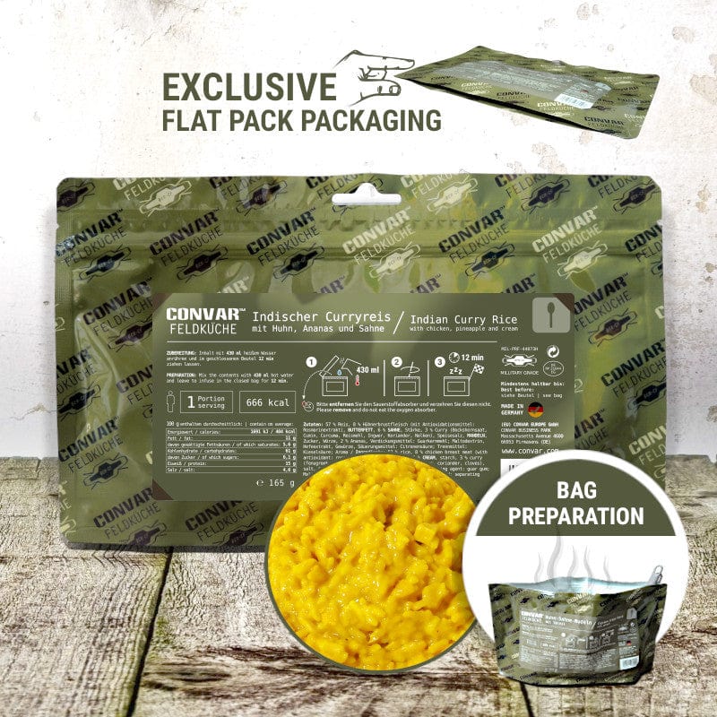 Feldküche Indischer Curryreis mit Huhn und Ananas (1 Portion) (165g) - OnFire Shop