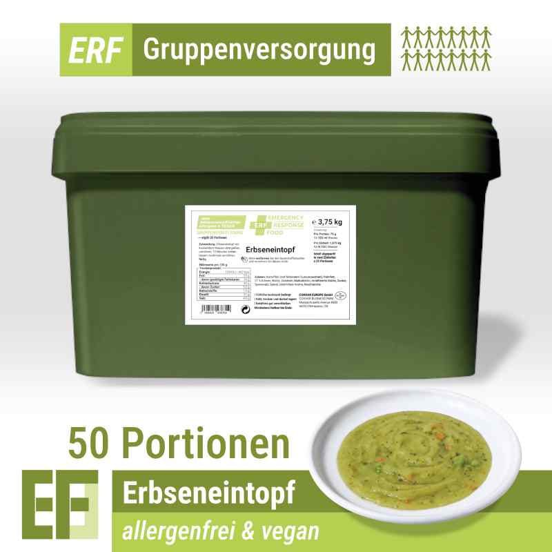 ERF Erbseneintopf (3,75kg) (ESL) 2 x 25 Portionen | allergene-freie Notfallverpflegung - OnFire Shop