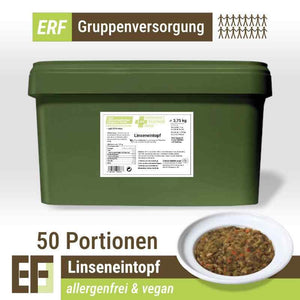 ERF Linseneintopf (3,75kg) (ESL) 2 x 25 Portionen | allergene-freie Notfallverpflegung - OnFire Shop