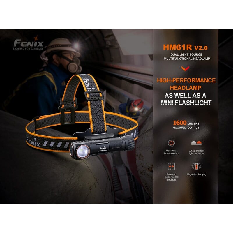 Fenix HM61R V2.0 1600 Lumen Stirnlampe / Multifunktionsleuchte