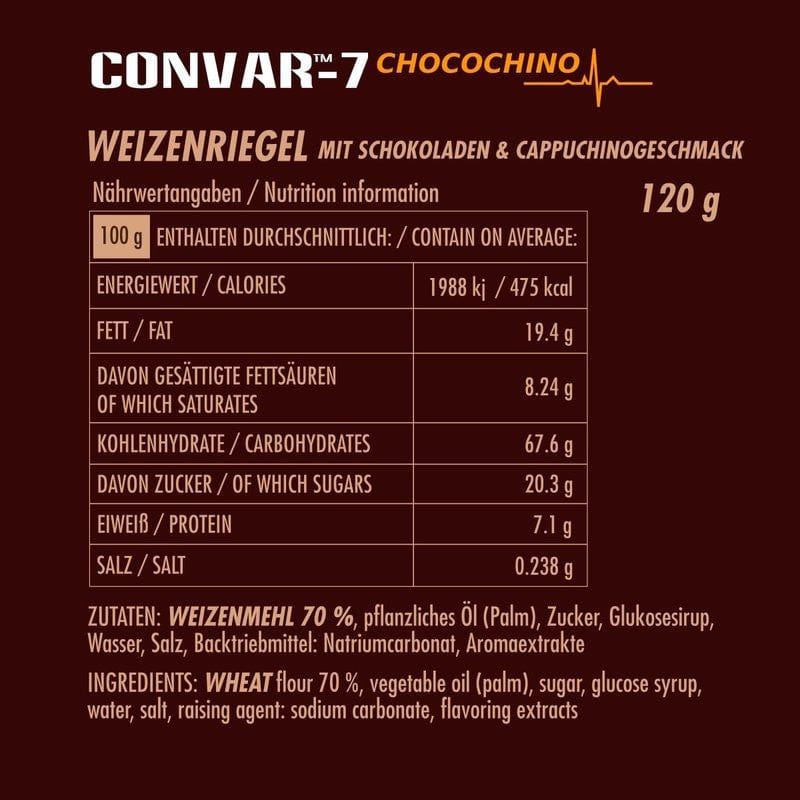 CONVAR-7 High Energy Bar - Weizenriegel Chocochino 120g