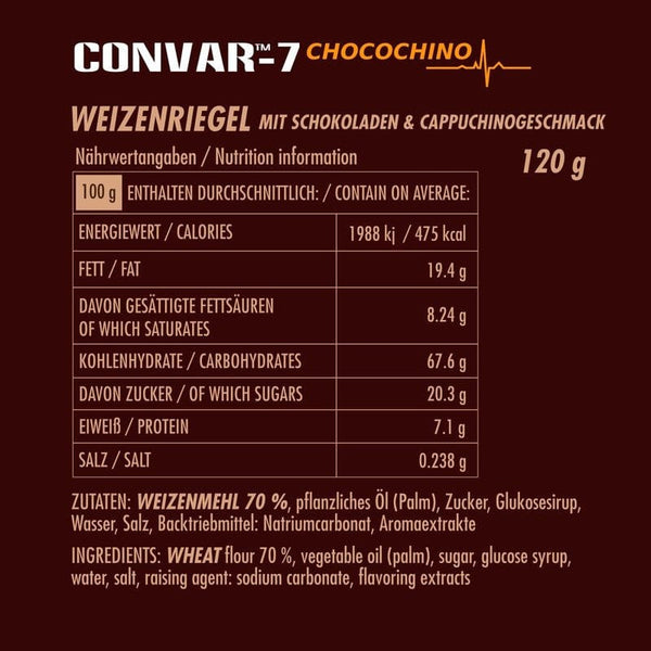 CONVAR-7 High Energy Bar - Weizenriegel Chocochino 120g | CONVAR