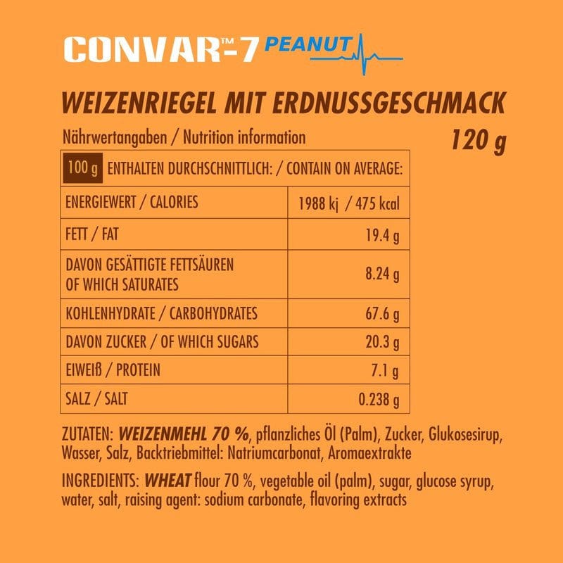 CONVAR-7 High Energy Bar - Weizenriegel Erdnuss 120g - OnFire Shop