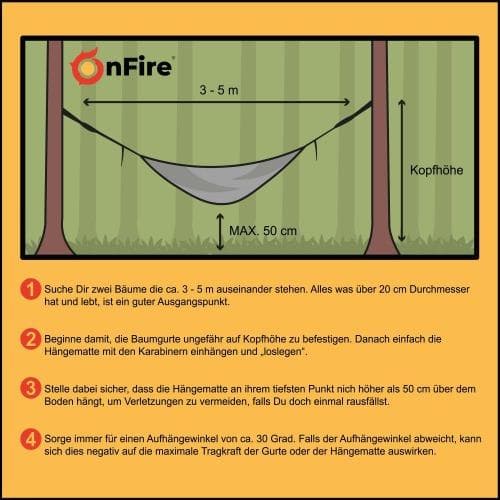 XXL-Outdoor-Hängematte für Biwak, Camping, Outdoor | OnFire