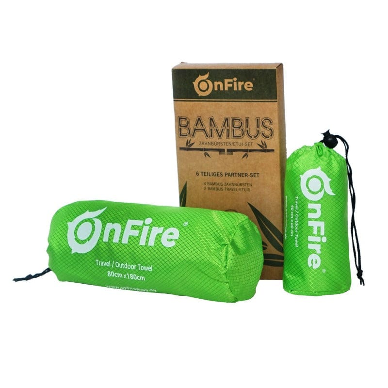 Bambus-Set, 4 Zahnbürsten + 2 Reiseetuis - OnFire Shop