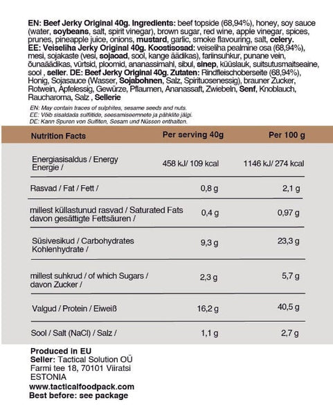 1 Mahlzeitenration ECHO / 1 Meal Ration ECHO | | Tactical Foodpack