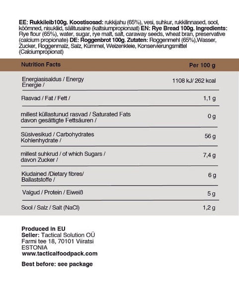 1 Mahlzeitenration ECHO / 1 Meal Ration ECHO | | Tactical Foodpack