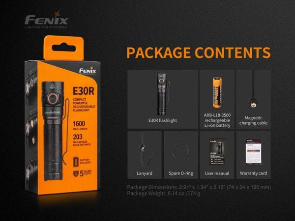 Fenix E30R 1600 Lumen LED Taschenlampe