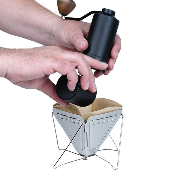 Outdoor Edelstahl Kaffeefilteraufsatz klappbar inklusive 40 Filtertüten DEAL | OnFire Shop