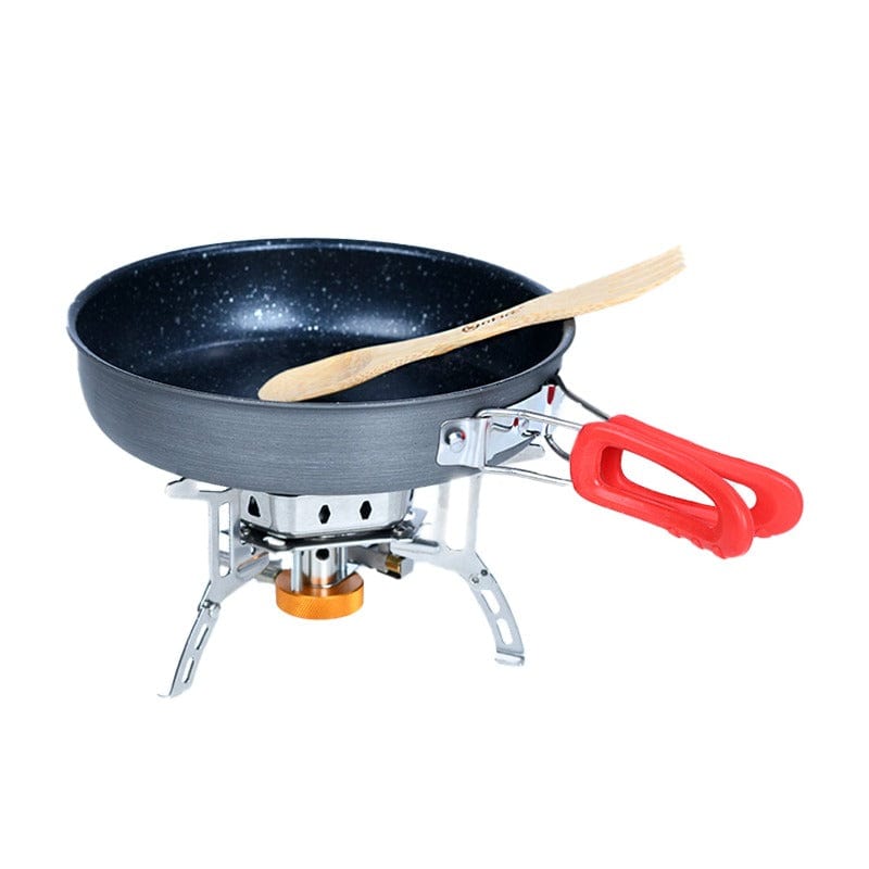 pfannen für camping Outdoor Bratpfanne mit einklappbarem Griff + Göffel