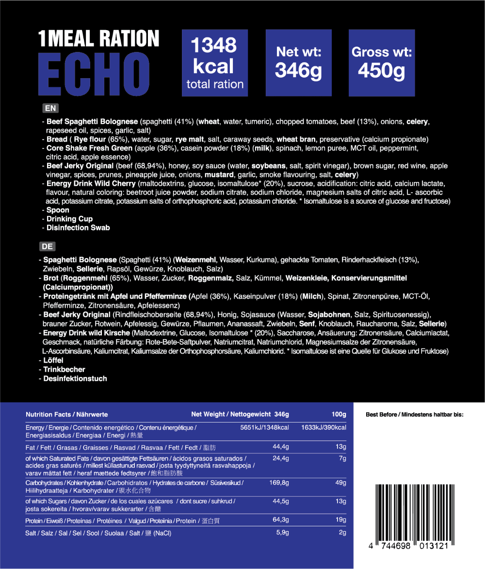 1 Mahlzeitenration ECHO / 1 Meal Ration ECHO