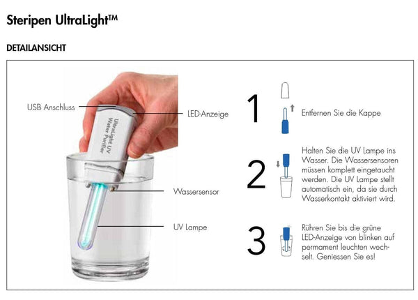 Steripen® UltraLight™ UV - kleinster UV-Wasserentkeimer auf dem Markt