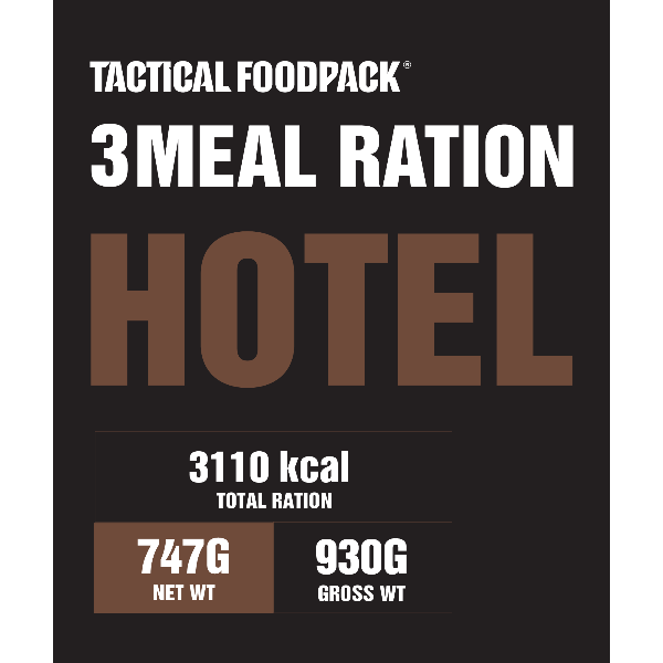 3 Mahlzeitenrationen HOTEL | 3 Meals Ration HOTEL | Tactical Foodpack