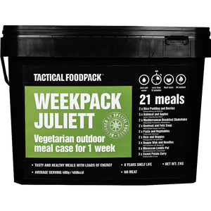 Wochenration für 1 Person vegetarisch / Weekpack Juliett 2010g | Tactical Foodpack OnFire Shop