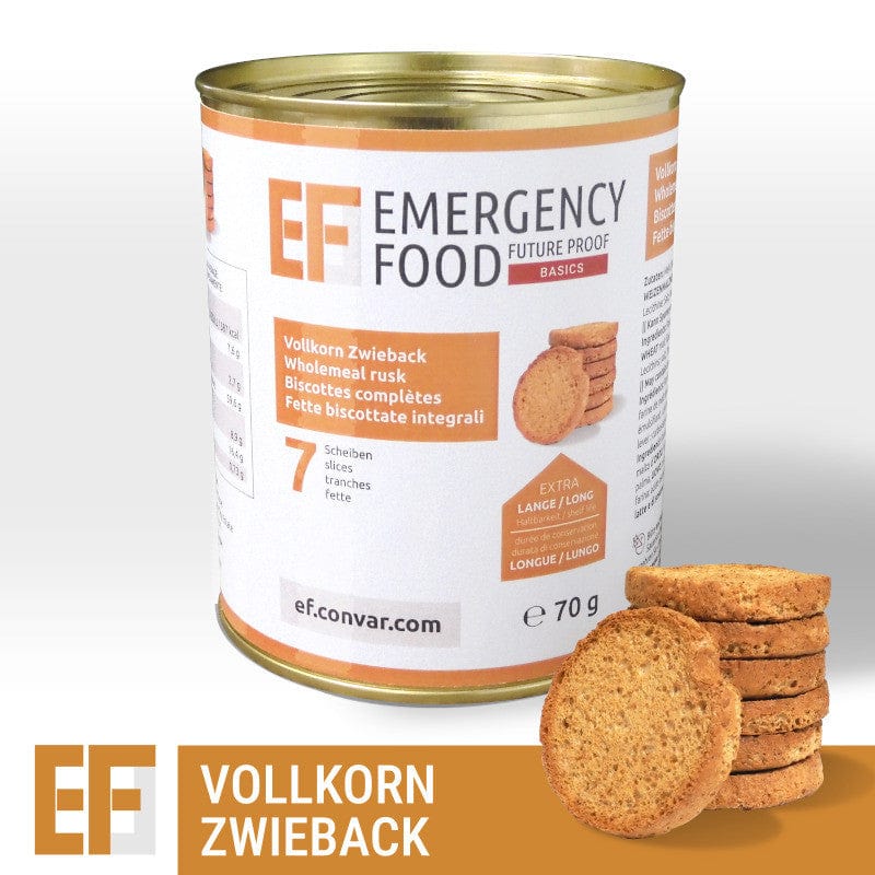 Emergency Food Basics Vollkorn Zwieback (70g) | CONVAR