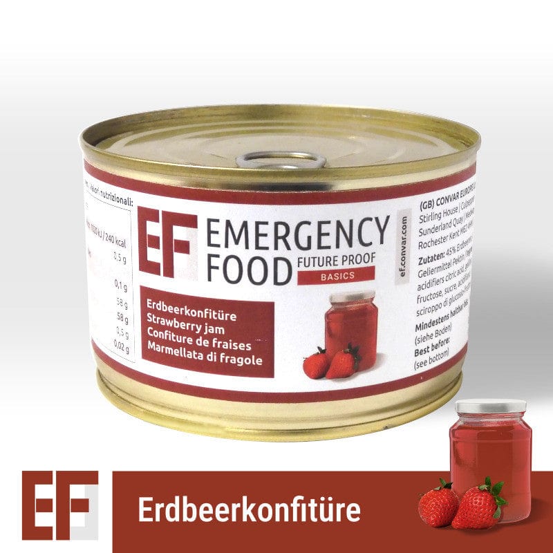 Emergency Food Basics Erdbeer Konfitüre (400g)