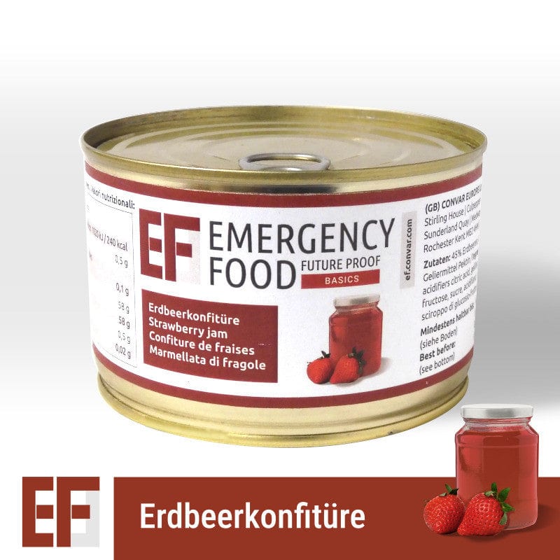 Emergency Food Basics Erdbeer Konfitüre (400g) | CONVAR