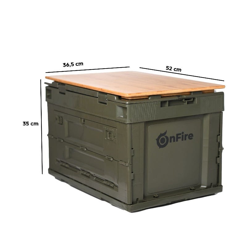 campingtisch 50 OnFire 50L Transportbox mit Holztischplatte Camping & Vanlife