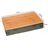 Transportbox mit Holztischplatte / 50 Liter